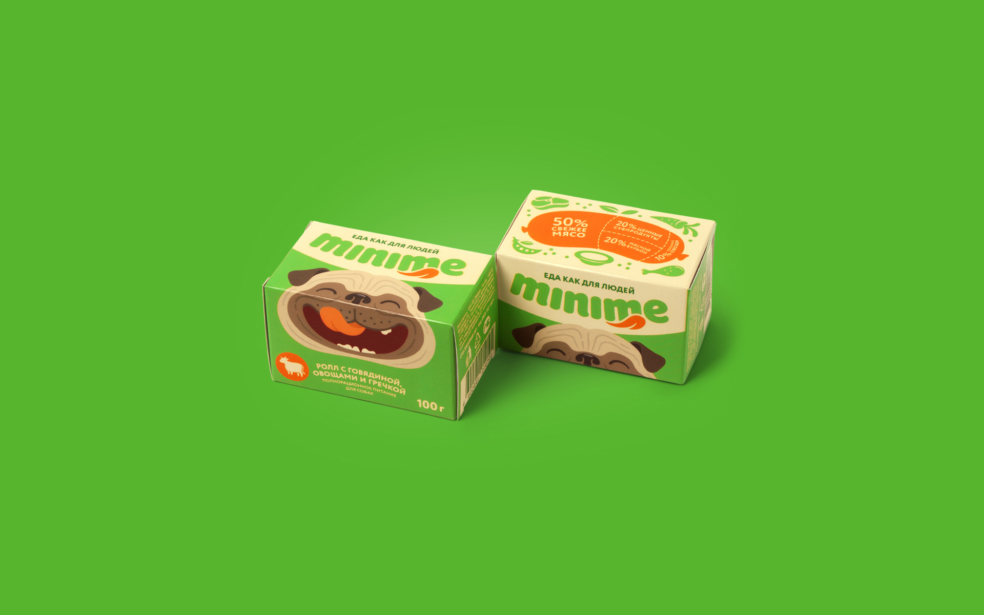 Редизайн логотипа и упаковки корма для животных «МиниМи»